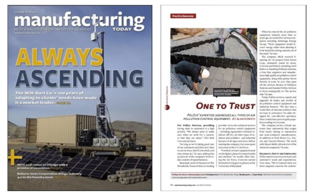 Manufacturing Today cover and article