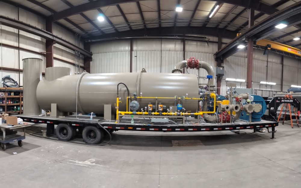 Side view of a CEF-10 rental thermal oxidizer