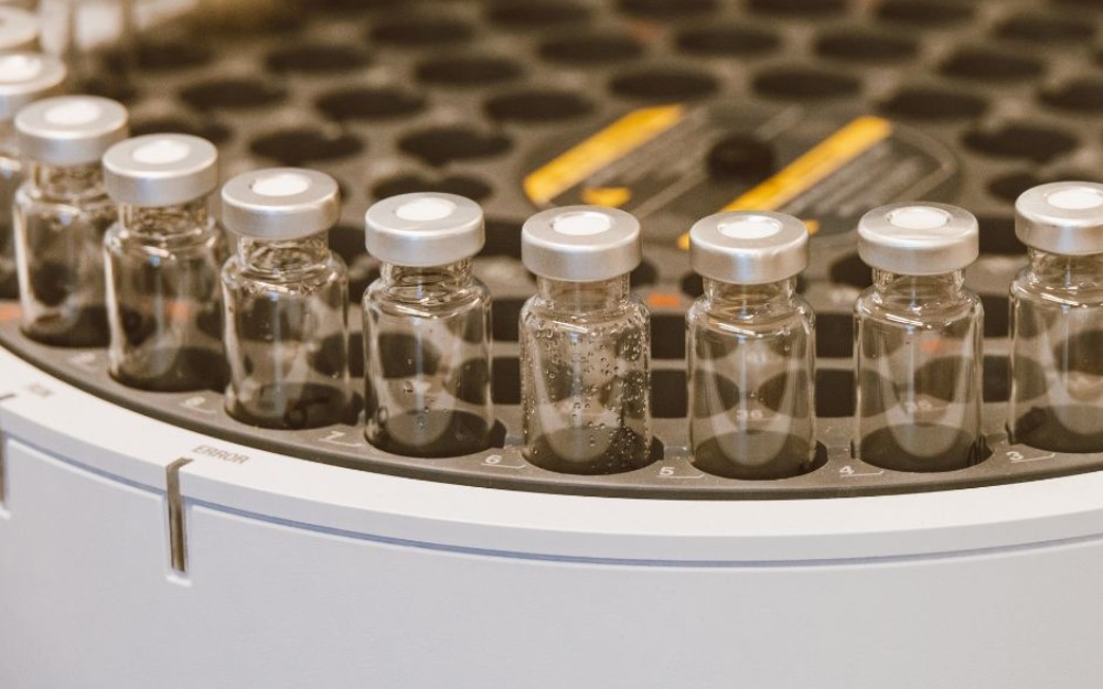 Closeup of production at a pharmaceutical manufacturer